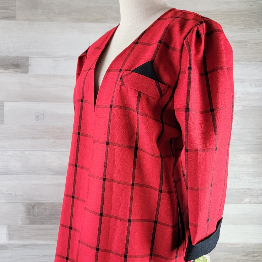Vintage Whirlaway Frocks Open Plaid Blazer Women's Size 10P USA Made NWT - Picture 3 of 16